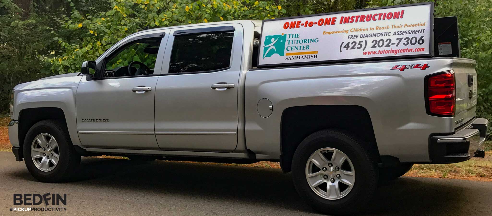 The Tutoring Center in Sammamish, WA with Bedfin mobile billboards installed 